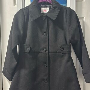 Black long girls pea coat